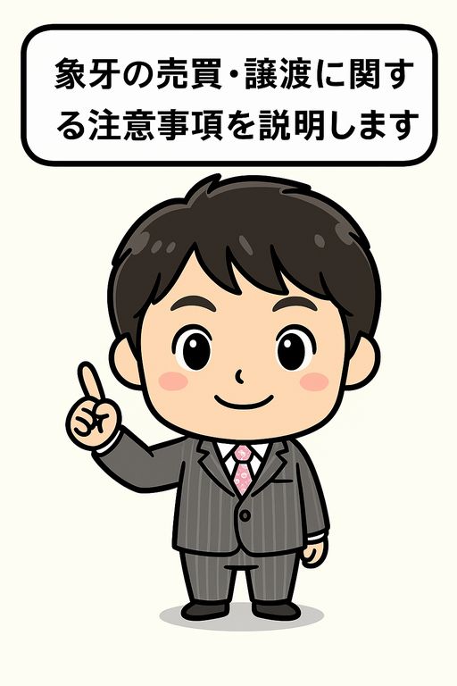 象牙の売買・譲渡に関する注意事項を説明します